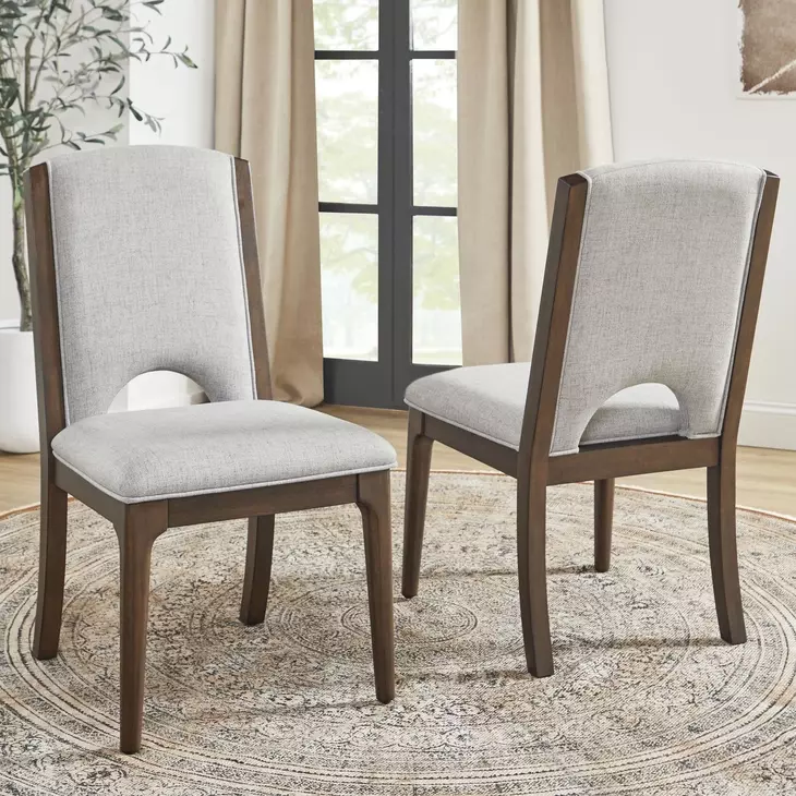 Athens Gray Performance Fabric Upholstered Dining Chair Set of 2