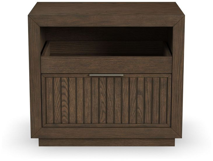 Athens Chocolate Brown 1 Drawer Open Nightstand with USB Charging