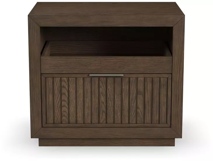 Athens Chocolate Brown 1 Drawer Open Nightstand with USB Charging
