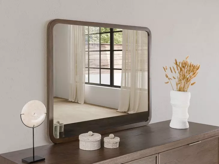 Athens Chocolate Brown Rectangular Wall Mirror
