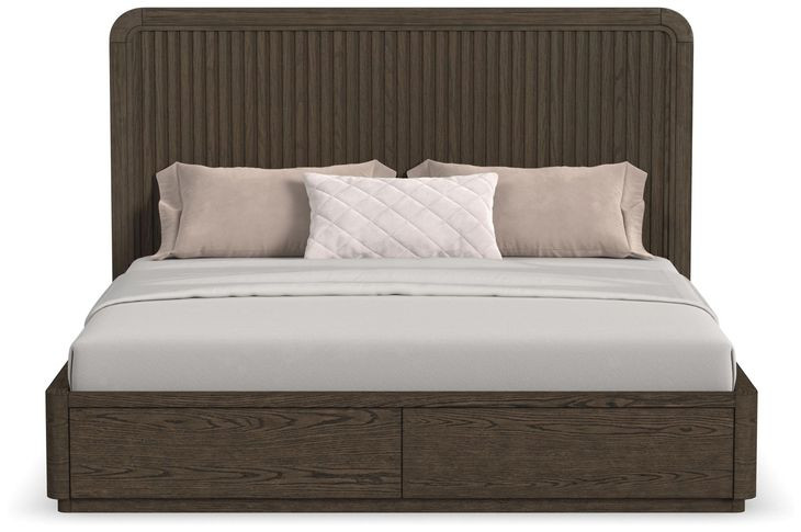 Athens Chocolate Brown King Storage Panel Bed