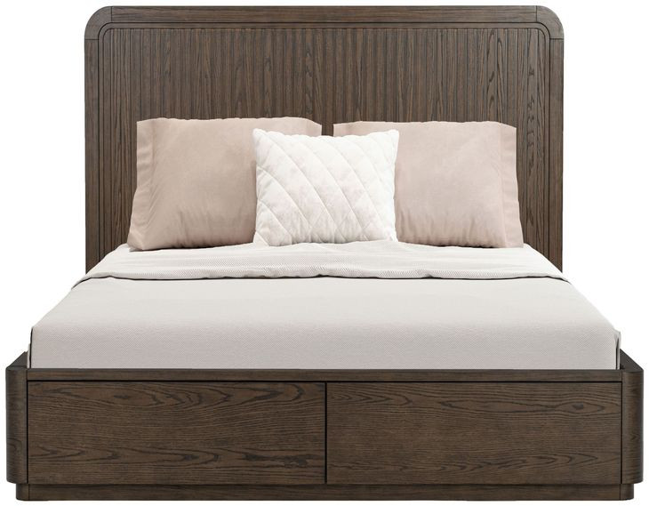 Athens Chocolate Brown Queen Storage Panel Bed