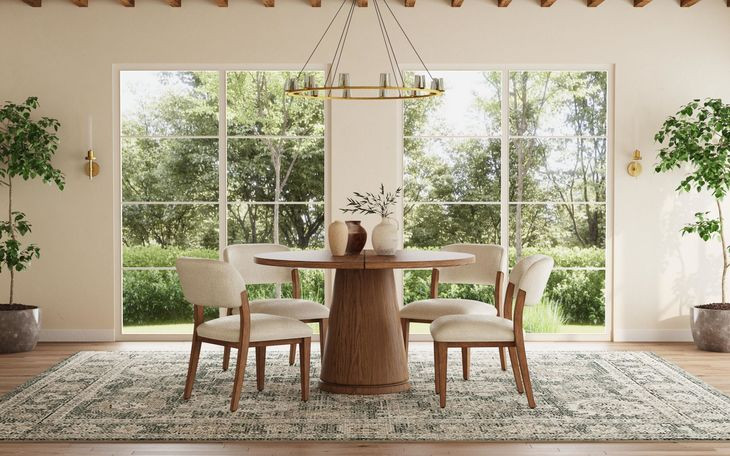 Lyra Sierra Brown Round Dining Room Set