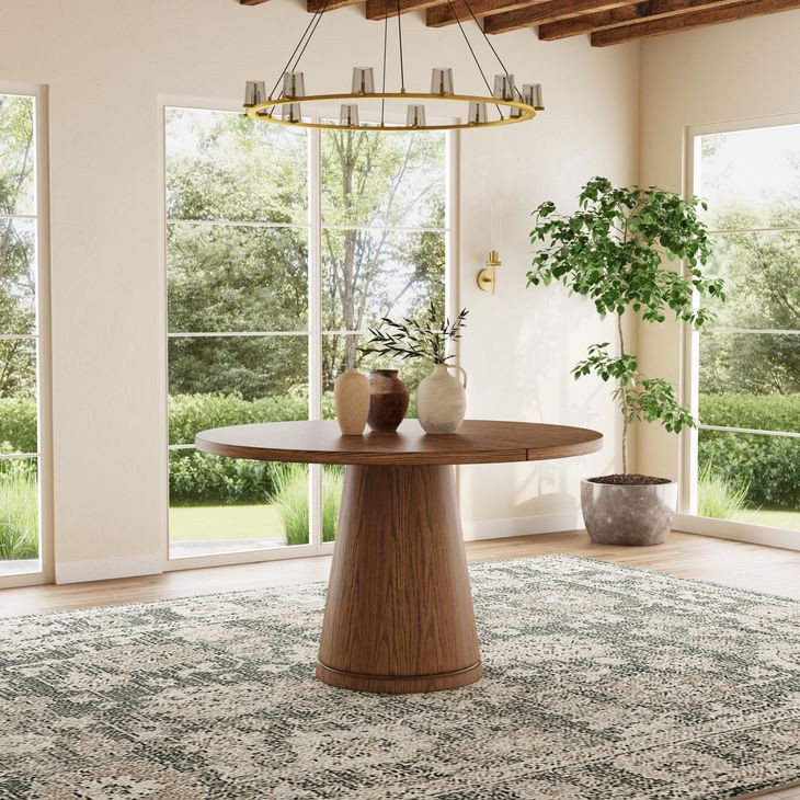 Lyra Sierra Brown Round Dining Room Set