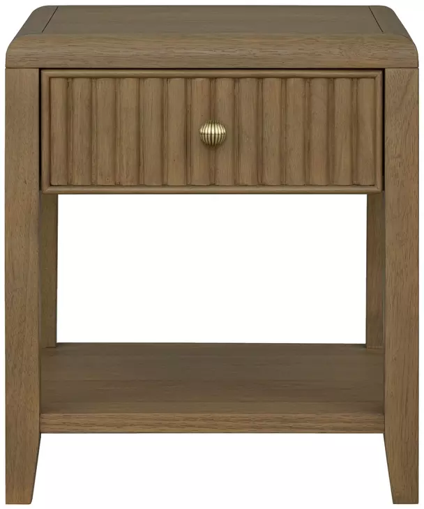 Reed Driftwood Oak Square Chairside Table