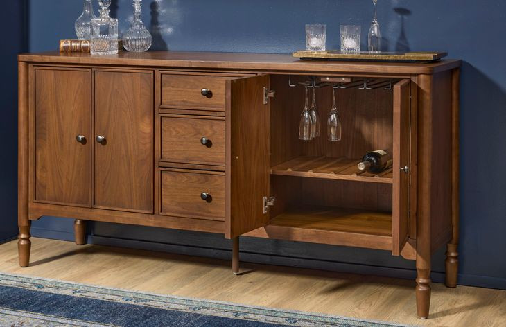 Azalea Walnut 4 Door Sideboard with USB Charging