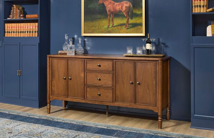 Azalea Walnut 4 Door Sideboard with USB Charging