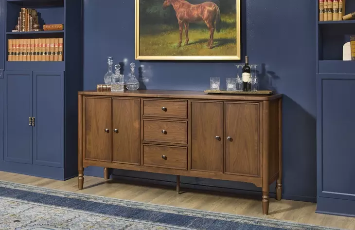 Azalea Walnut 4 Door Sideboard with USB Charging