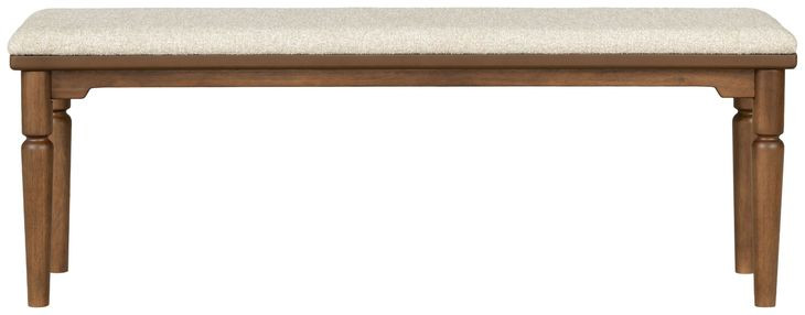 Azalea Oatmeal Performance Fabric Upholstered Dining Bench