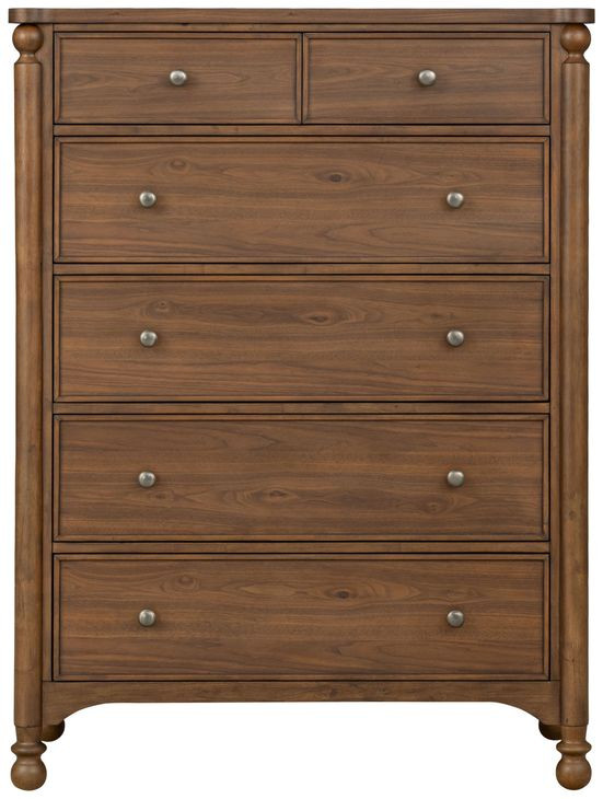 Azalea Walnut 5 Drawer Chest