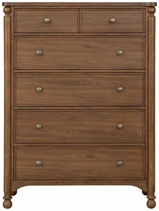 Azalea Walnut 5 Drawer Chest