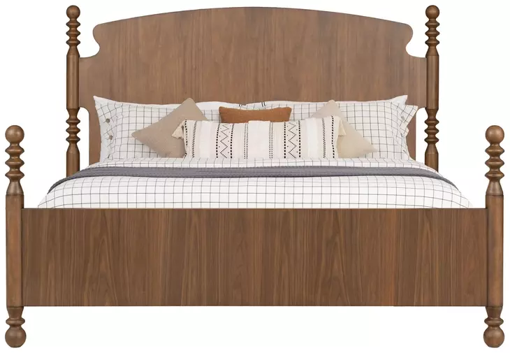 Azalea Walnut King Panel Bed