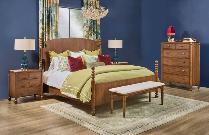 Azalea Walnut Queen Panel Bed