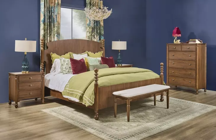 Azalea Walnut Panel Bedroom Set