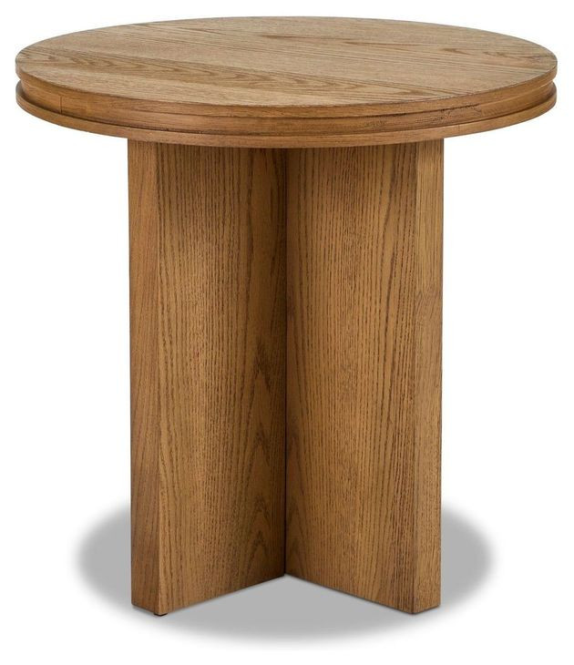 Waterfall Light Oak Round Occasional Table Set