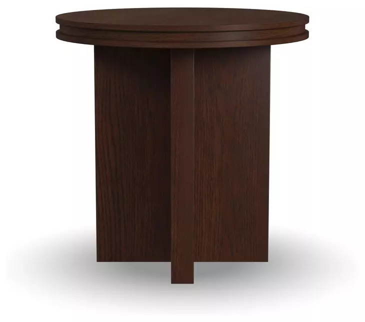 Waterfall Walnut Brown Round Occasional Table Set