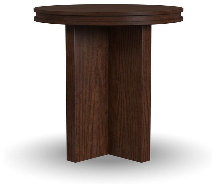 Waterfall Walnut Brown Round End Table