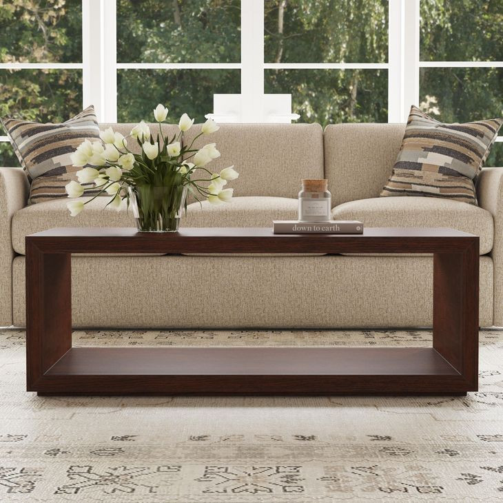 Waterfall Dark Brown Rectangular Occasional Table Set with Casters