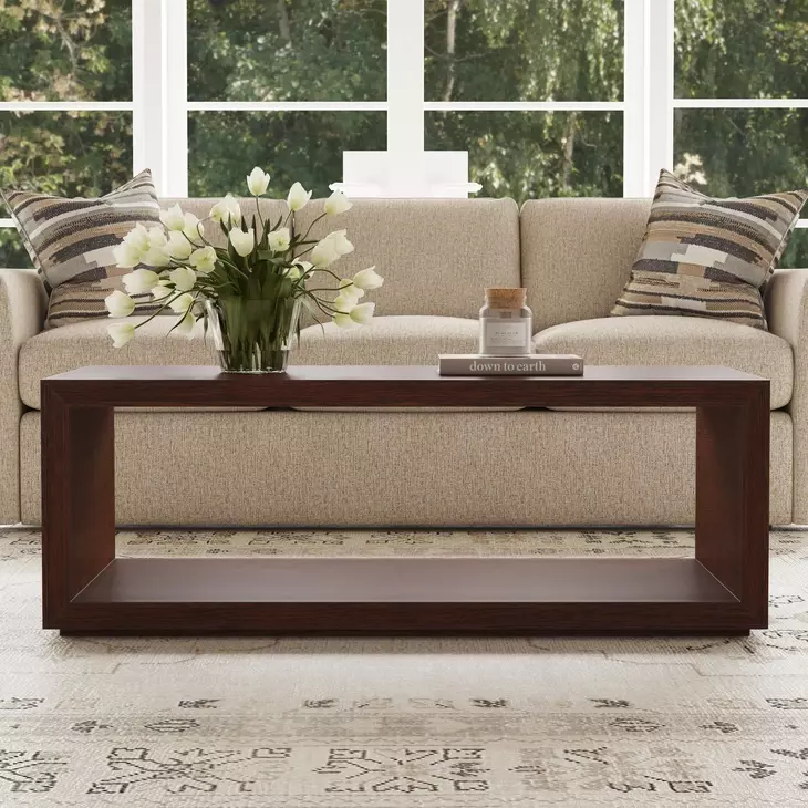 Waterfall Dark Brown Rectangular Occasional Table Set with Casters