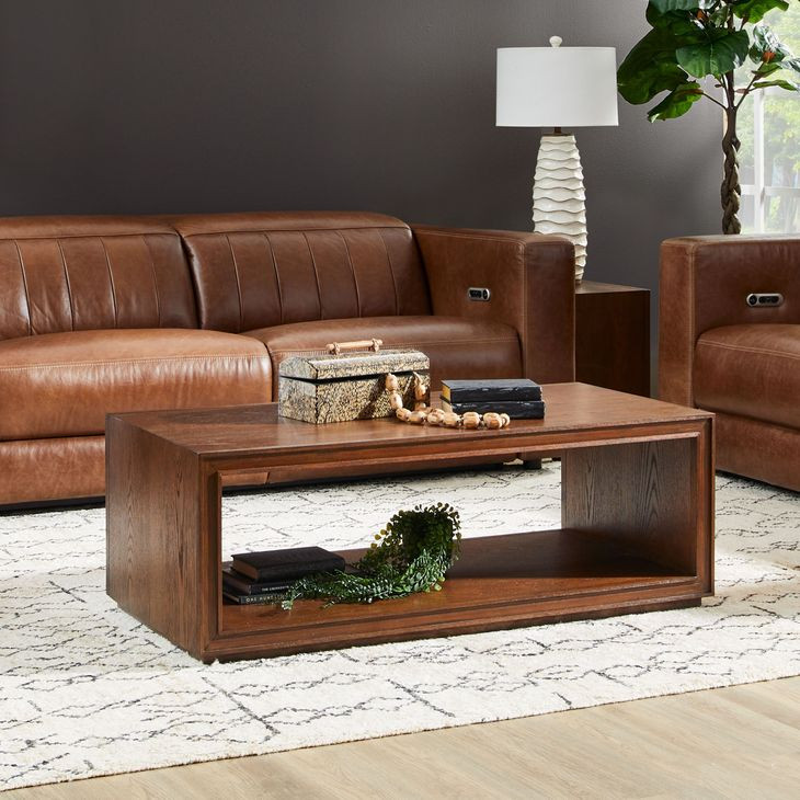Waterfall Dark Brown Rectangular Occasional Table Set with Casters