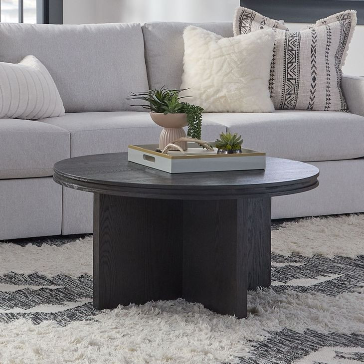 Waterfall Deep Ebony Round Occasional Table Set