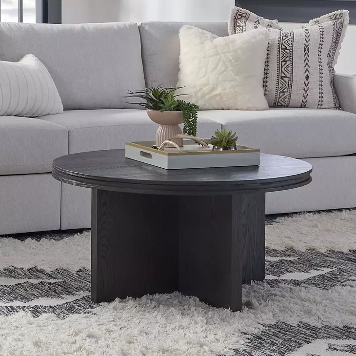 Waterfall Deep Ebony Round Coffee Table