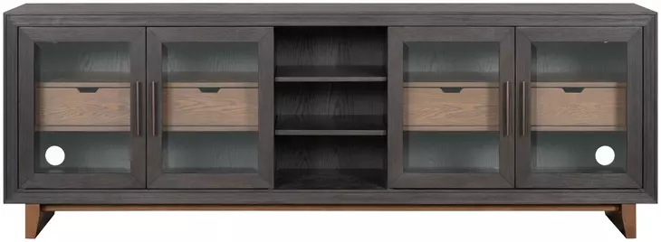 Waterfall Deep Ebony and Brown 92" TV Stand with USB Charging