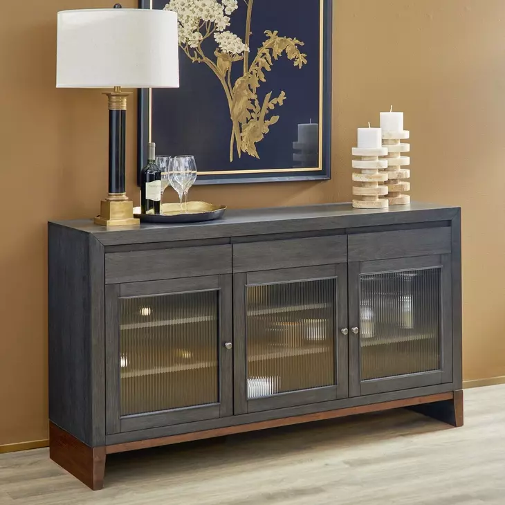 Waterfall Deep Ebony and Dark Brown 3 Door Buffet