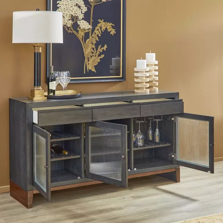 Waterfall Deep Ebony and Dark Brown 3 Door Buffet
