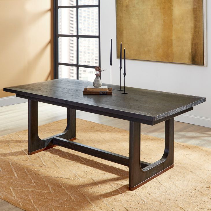 Waterfall Deep Ebony 100" Extendable Rectangular Dining Table