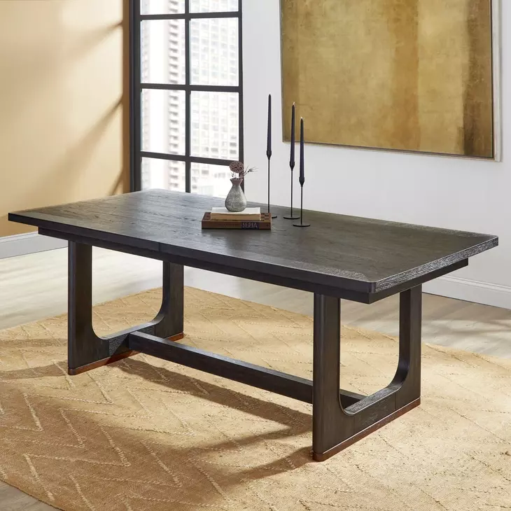 Waterfall Deep Ebony 100" Extendable Rectangular Dining Table