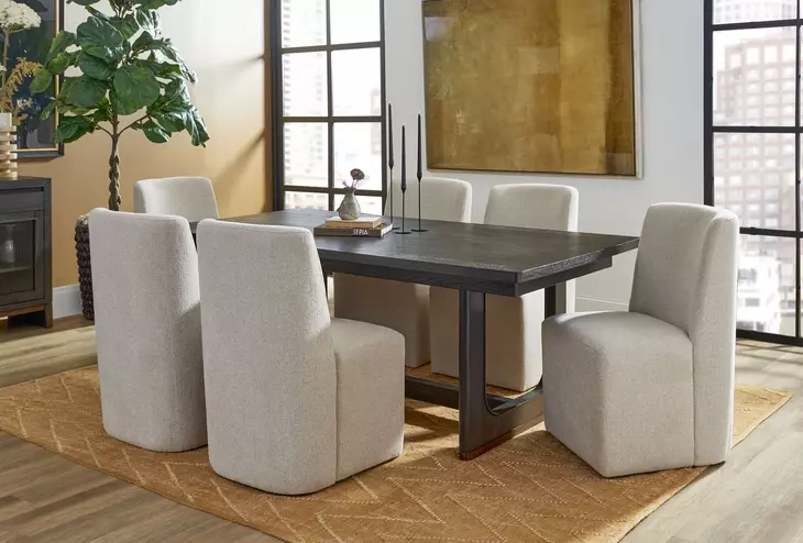 Waterfall Deep Ebony 100" Extendable Rectangular Dining Table