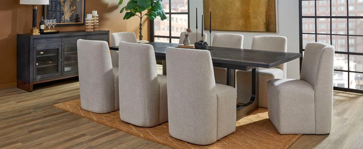 Waterfall Off White Performance Fabric Upholstered Dining Chair Set of 2