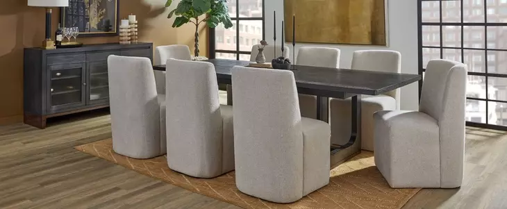 Waterfall Off White Performance Fabric Upholstered Dining Chair Set of 2