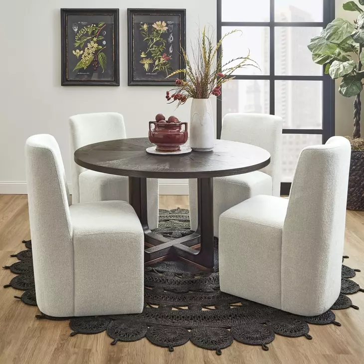 Waterfall Deep Ebony Round Dining Room Set