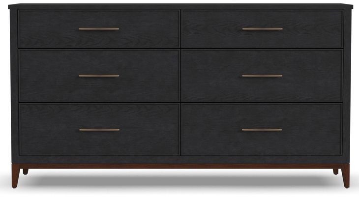 Waterfall Deep Ebony and Dark Brown 6 Drawer Dresser