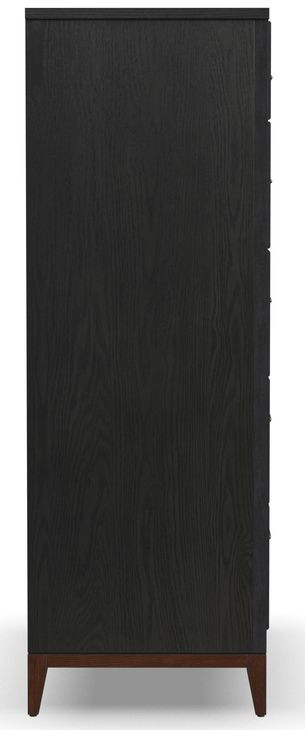 Waterfall Cream and Deep Ebony Performance Fabric Upholstered Panel Bedroom Set