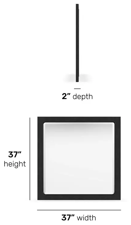 Waterfall Black Square Dresser Mirror