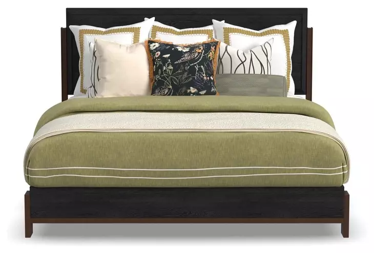 Waterfall Dark Brown and Deep Ebony King Panel Bed