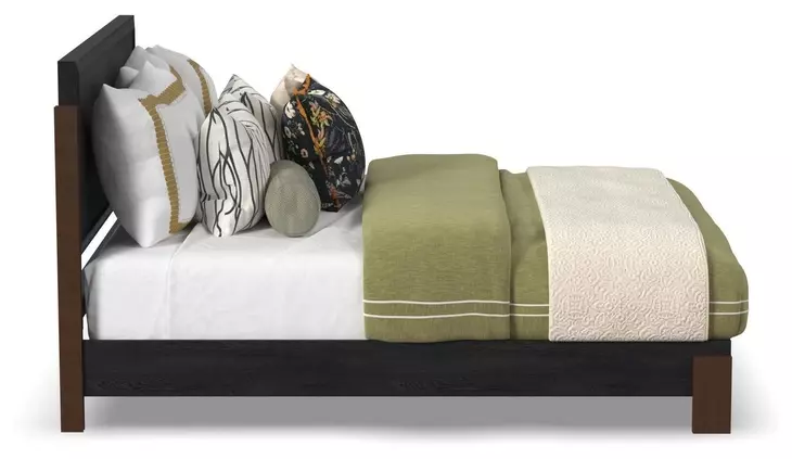 Waterfall Dark Brown and Deep Ebony King Panel Bed