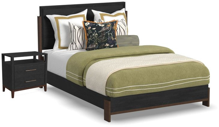 Waterfall Dark Brown and Deep Ebony Panel Bedroom Set