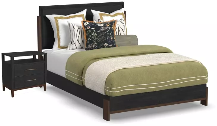 Waterfall Dark Brown and Deep Ebony Panel Bedroom Set