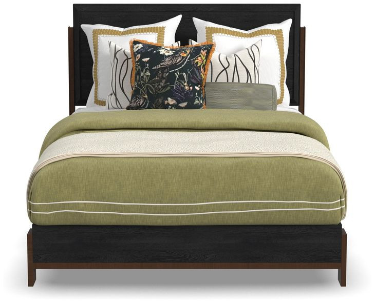 Waterfall Dark Brown and Deep Ebony Queen Panel Bed