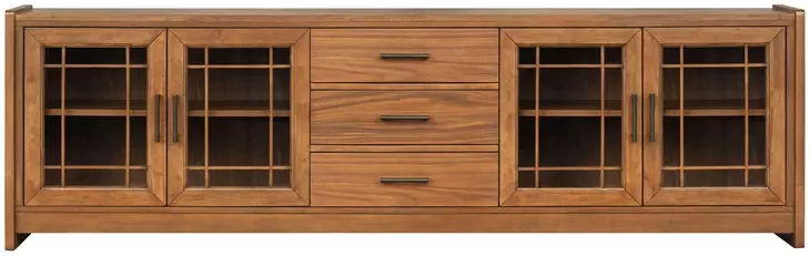 Lincoln Warm Walnut 92" TV Stand with USB Charging