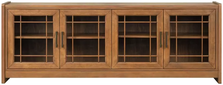 Lincoln Warm Walnut 76" TV Stand with USB Charging