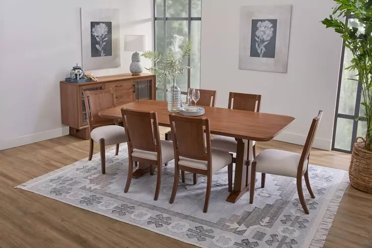Lincoln Walnut 84" Rectangular Dining Table