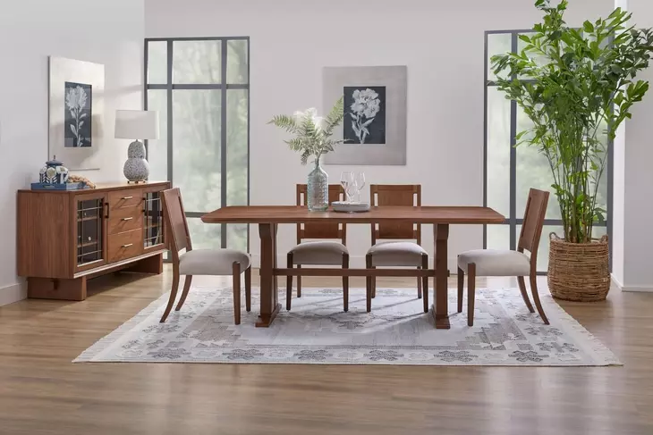 Lincoln Walnut Rectangular Dining Room Set