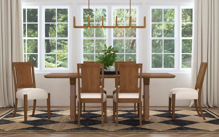 Lincoln Walnut Rectangular Dining Room Set