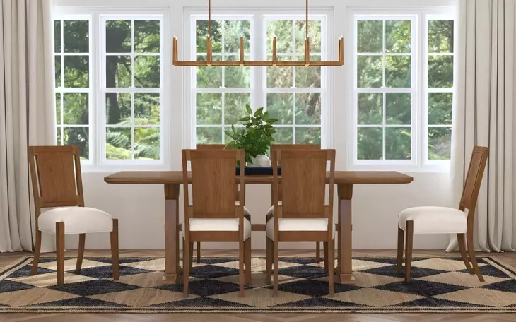 Lincoln Walnut Rectangular Dining Room Set