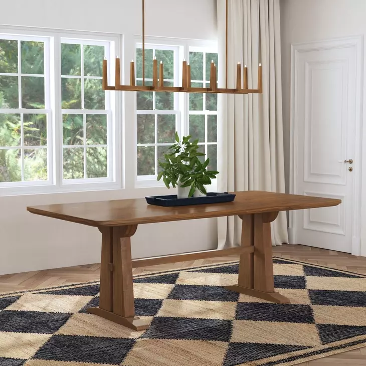 Lincoln Walnut 84" Rectangular Dining Table
